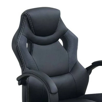 Curved Cut Out Padded Back Office Chair - Benzara Red 3 Curved Cut Out Padded Back Office Chair - Benzara Red