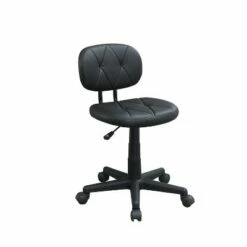 Simple Relax Low-Back Adjustable Office Chair with PU Leather, Black