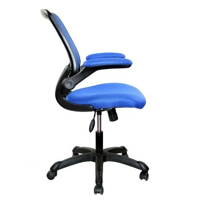 Mesh Task Office Chair with Flip Up Arms Blue - Techni Mobili 4 Mesh Task Office Chair with Flip Up Arms Blue - Techni Mobili - Image 2