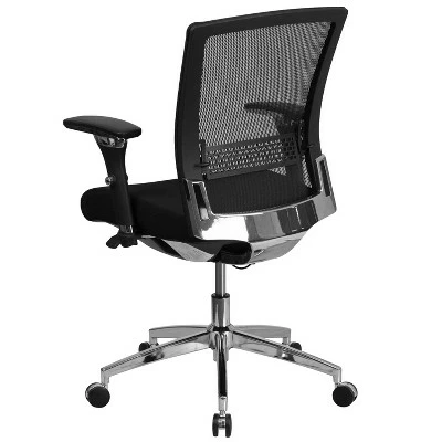 41.75" Fabric Multi function Executive Swivel Ergonomic Office Chair with Seat Slider & Lumbar Black - Riverstone Furniture 3 41.75" Fabric Multi function Executive Swivel Ergonomic Office Chair with Seat Slider & Lumbar Black - Riverstone Furniture
