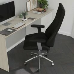 Merrick Lane Black Mid-Back Faux Leather Contemporary Home Office Chair With Height Adjustment And 360° Swivel -Office Chairs Sales Shop unnamed file 9622