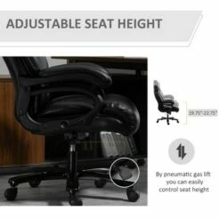 Vinsetto High Back Home Office Chair Adjustable Swivel Executive Chair PU Leather Ergonomic Computer Task Seat with Padded Armrests Adjustable Height -Office Chairs Sales Shop unnamed file 9650