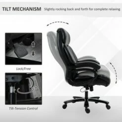 Vinsetto High Back Home Office Chair Adjustable Swivel Executive Chair PU Leather Ergonomic Computer Task Seat with Padded Armrests Adjustable Height -Office Chairs Sales Shop unnamed file 9651