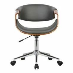 Geneva Faux Leather Chrome Office Chair Gray - Armen Living -Office Chairs Sales Shop unnamed file 9673