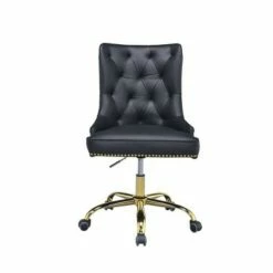 Purlie Office Chair Black PU/Gold - Acme Furniture