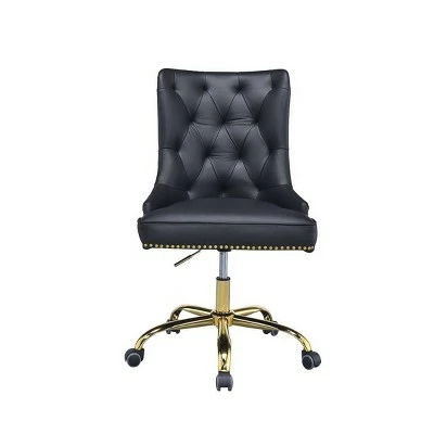 Purlie Office Chair Black PU/Gold - Acme Furniture 3 Purlie Office Chair Black PU/Gold - Acme Furniture