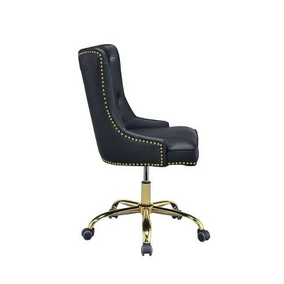 Purlie Office Chair Black PU/Gold - Acme Furniture 4 Purlie Office Chair Black PU/Gold - Acme Furniture - Image 2