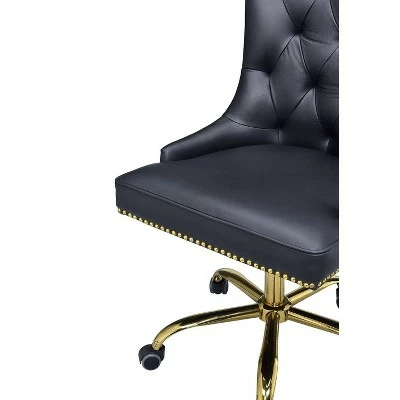 Purlie Office Chair Black PU/Gold - Acme Furniture 6 Purlie Office Chair Black PU/Gold - Acme Furniture - Image 4