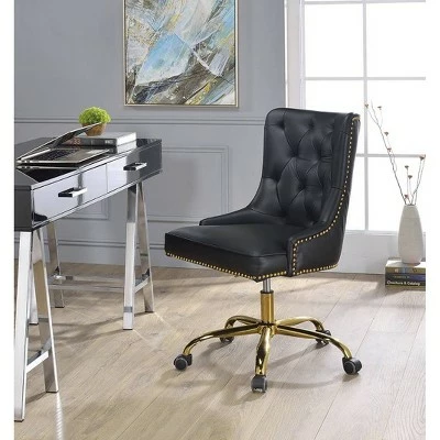 Purlie Office Chair Black PU/Gold - Acme Furniture 7 Purlie Office Chair Black PU/Gold - Acme Furniture - Image 5